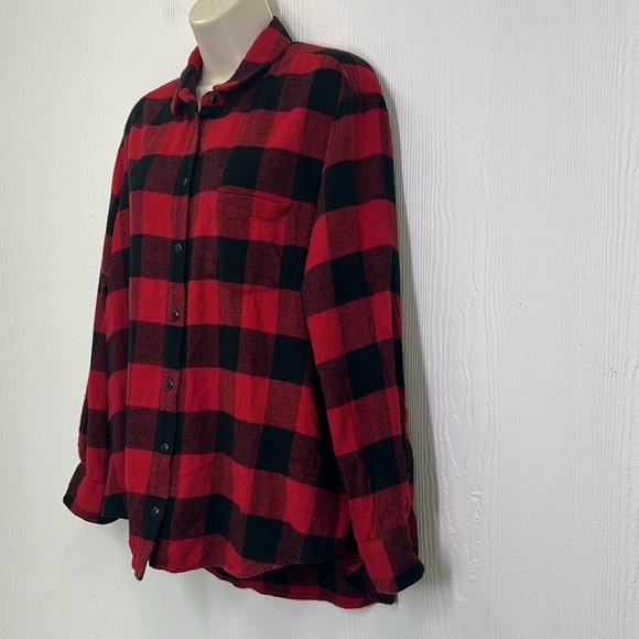 Madewell - Oversized Ex - Boyfriend Side Placket Buffalo Check Button Down Med - Picture 5 of 10